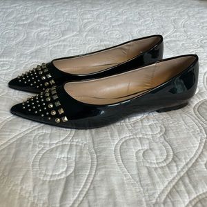 Versace 19V69 Italia Mia Black Patent Flats Size 6